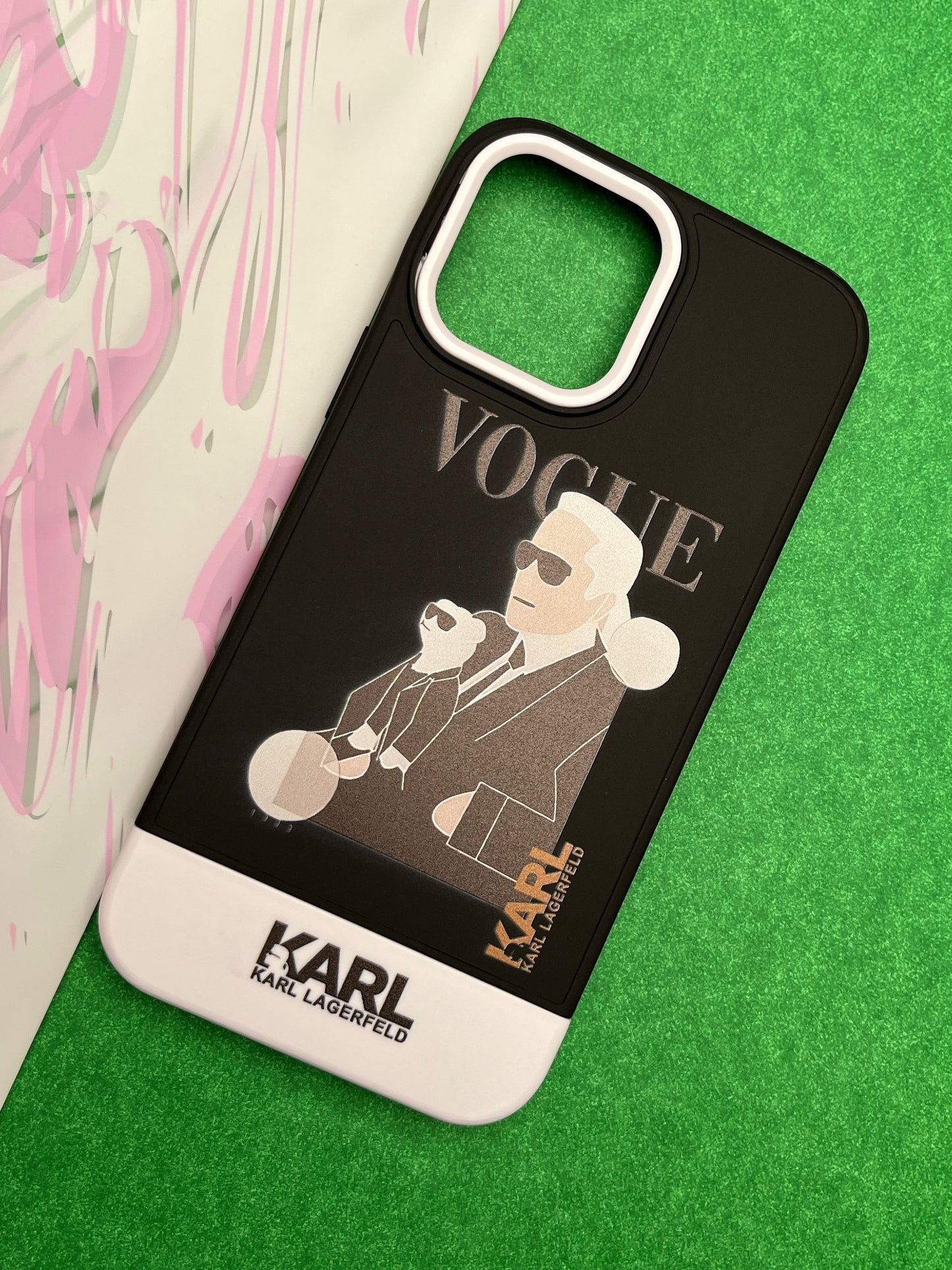 Karl Lagerfeld Agent Print Matte Soft Silicone Case For iPhone