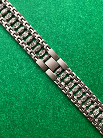 Pinstripe Diamond Metal Strap 