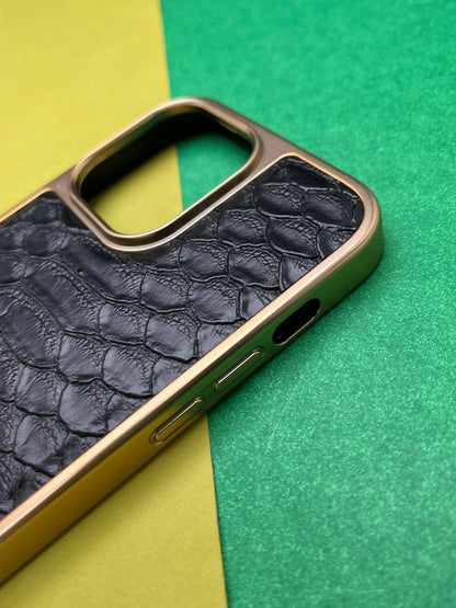 HDD Black Crocodile Genuine Leather Case For iPhone