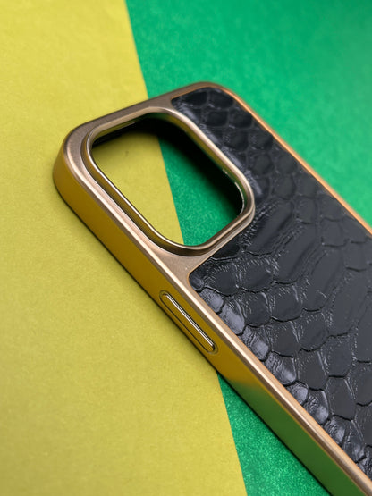 HDD Black Crocodile Genuine Leather Case For iPhone