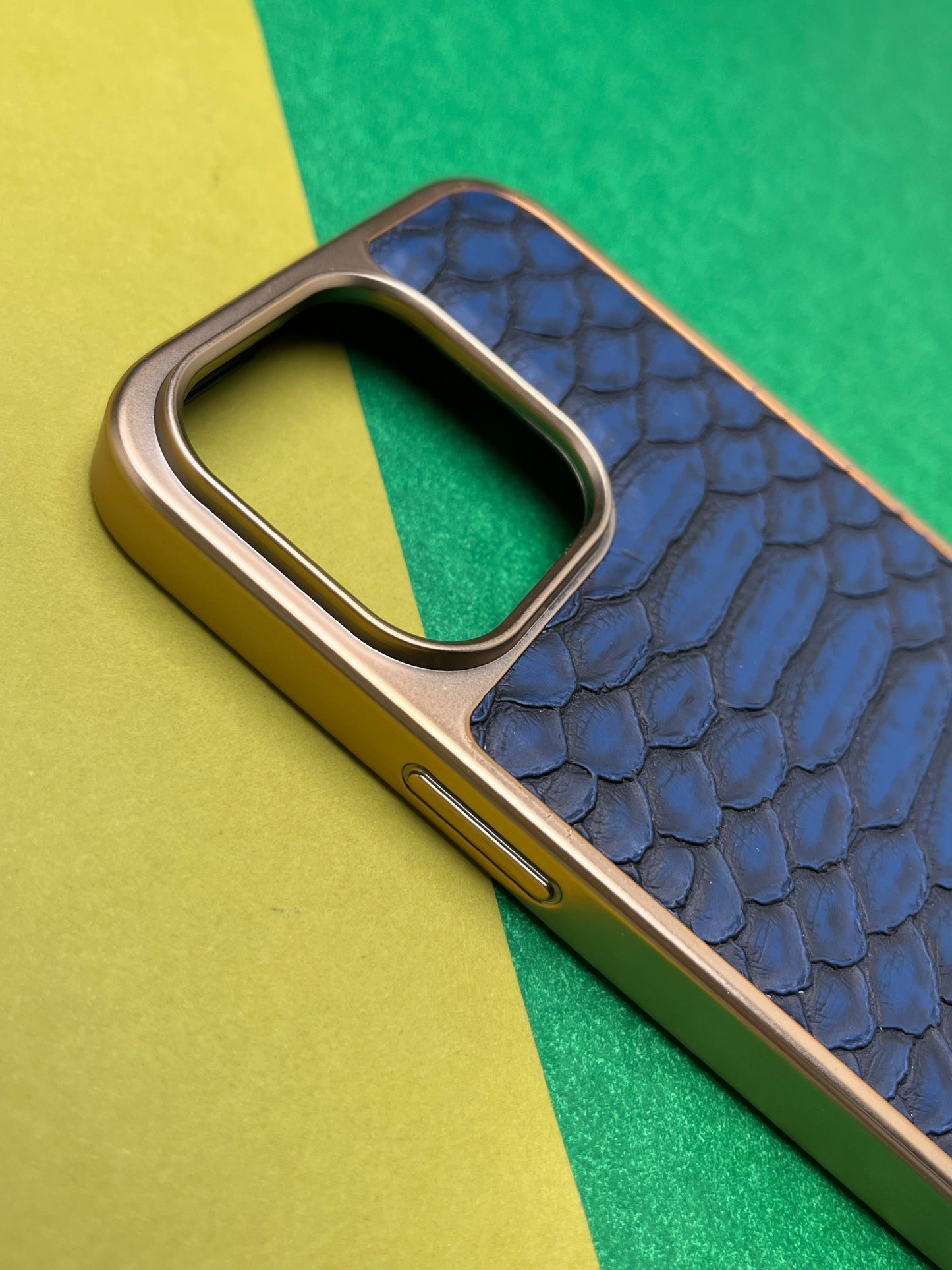 HDD Blue Crocodile Genuine Leather Case For iPhone