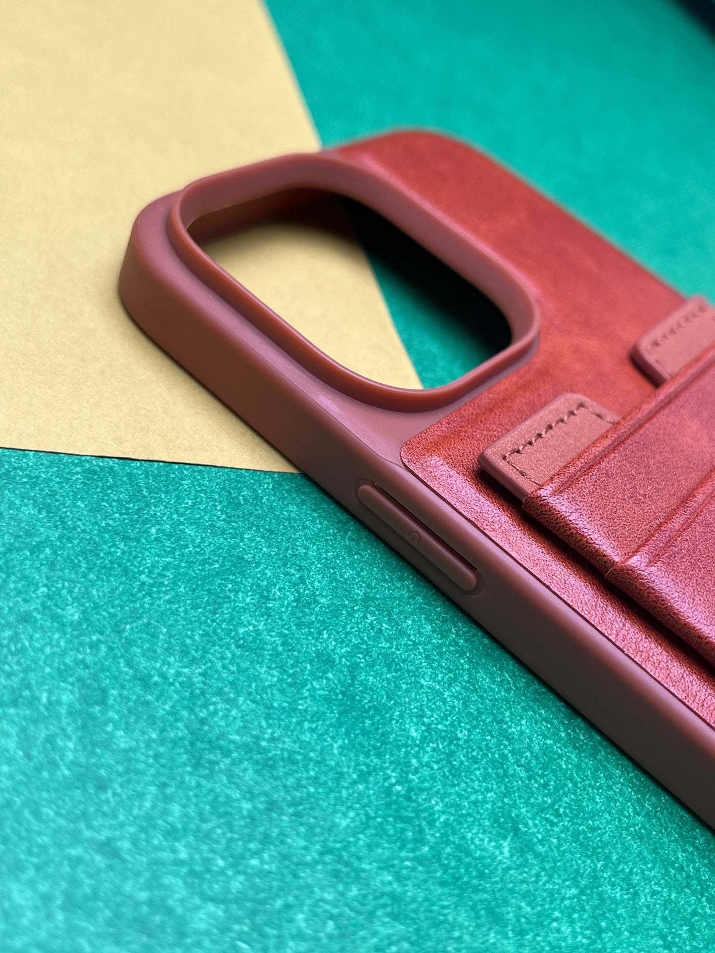 HDD Brown Luxury Leather With Double Card Holder Case For iPhone