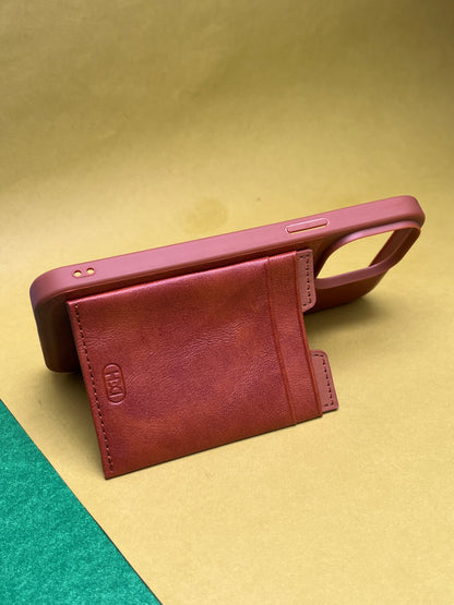 HDD Brown Luxury Leather With Double Card Holder Case For iPhone