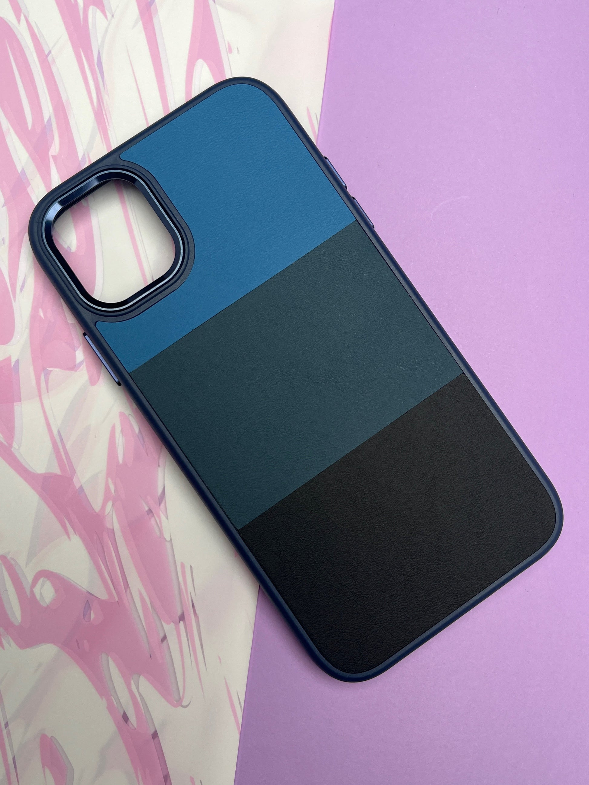 Fantastic Brown Black Ring Tri Color Leather Case For iPhone