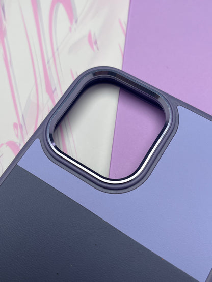 Fantastic Purple Tri Color Leather Case For iPhone