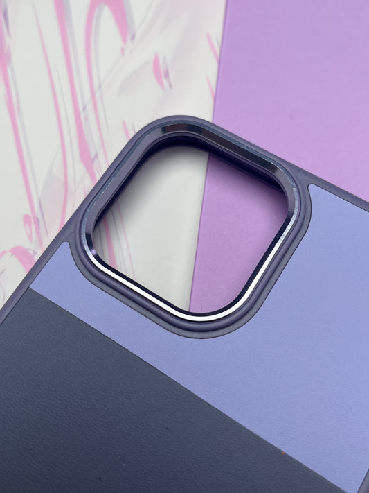 Fantastic Purple Tri Color Leather Case For iPhone