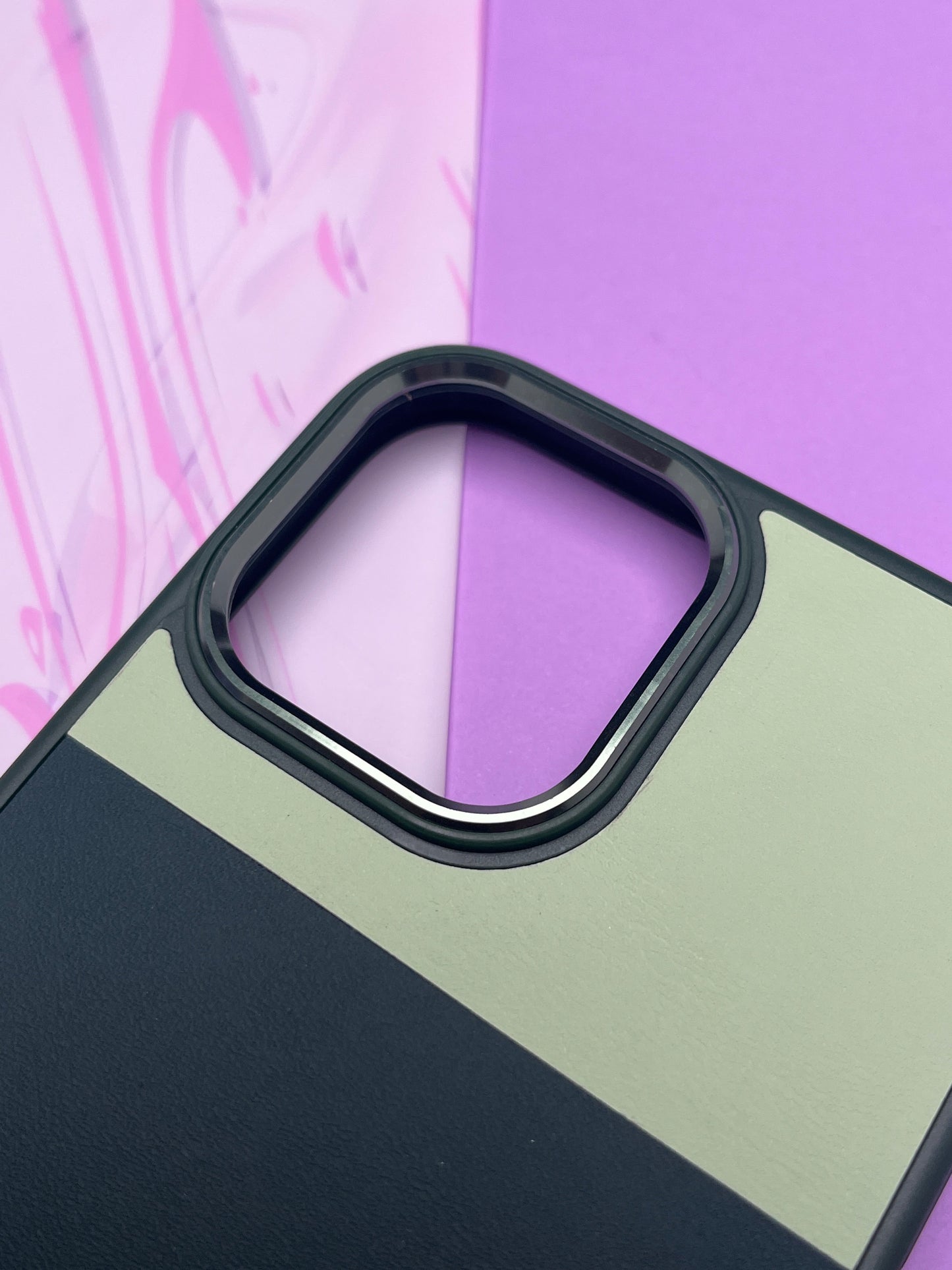 Fantastic Green Tri Color Leather Case For iPhone