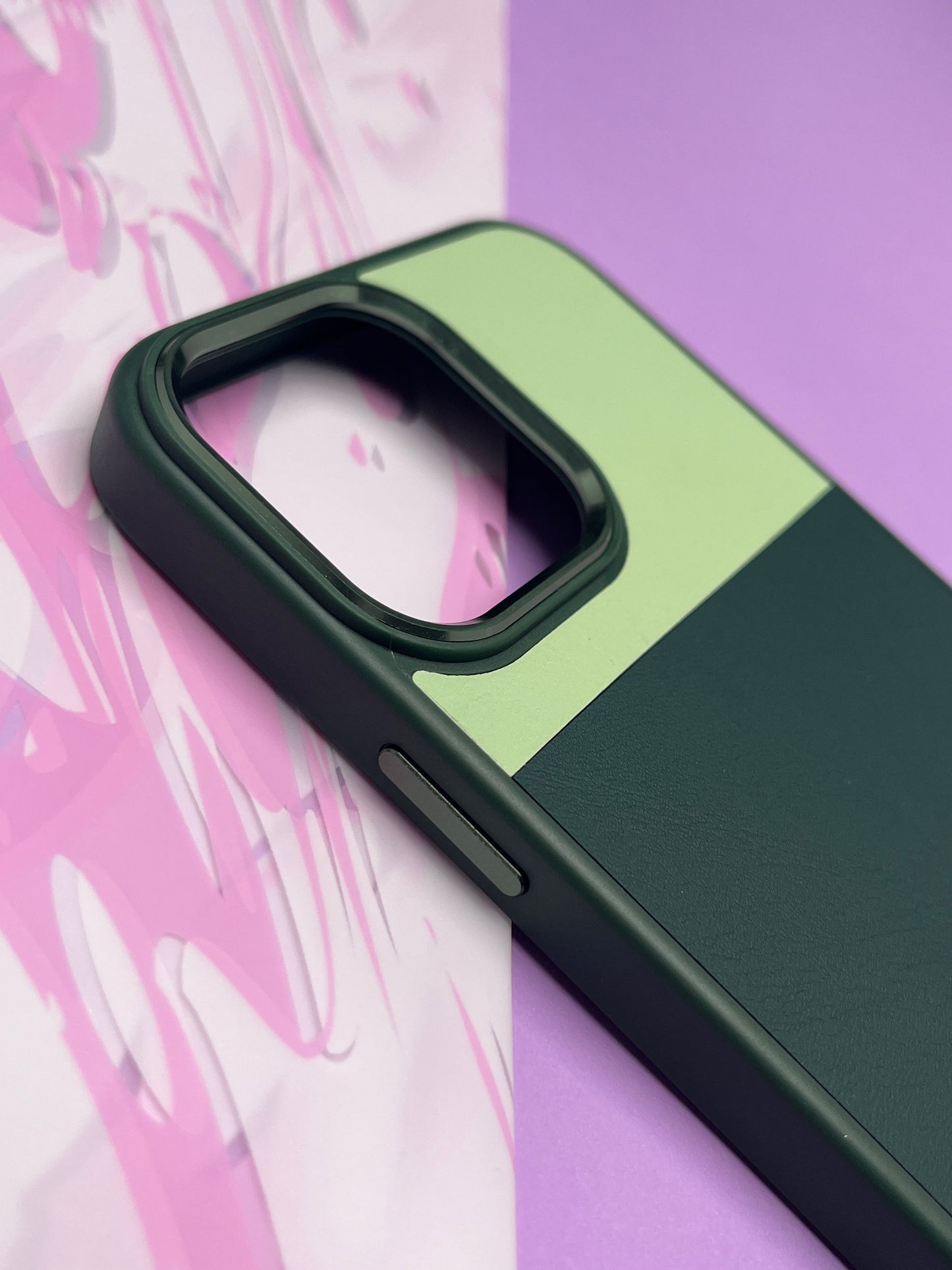 Fantastic Green Tri Color Leather Case For iPhone