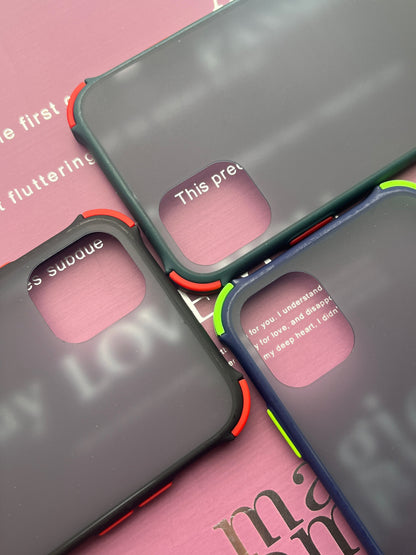 Matte Black Smoke With Corner Bumper Case