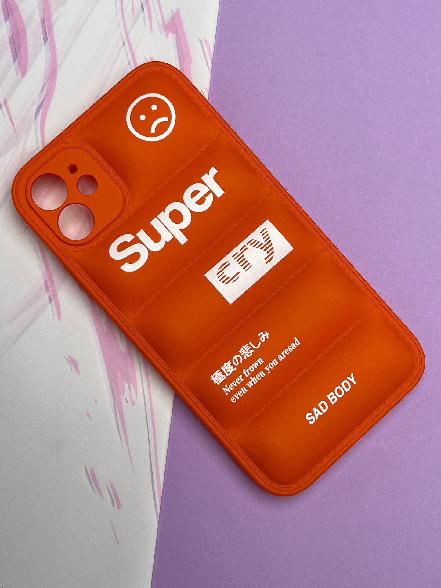 Orange Classy Puff Printed Case For iPhone