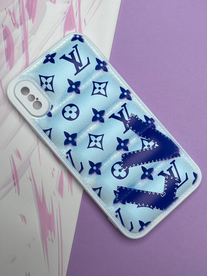 LV Blue Classy Puff Printed Case For iPhone