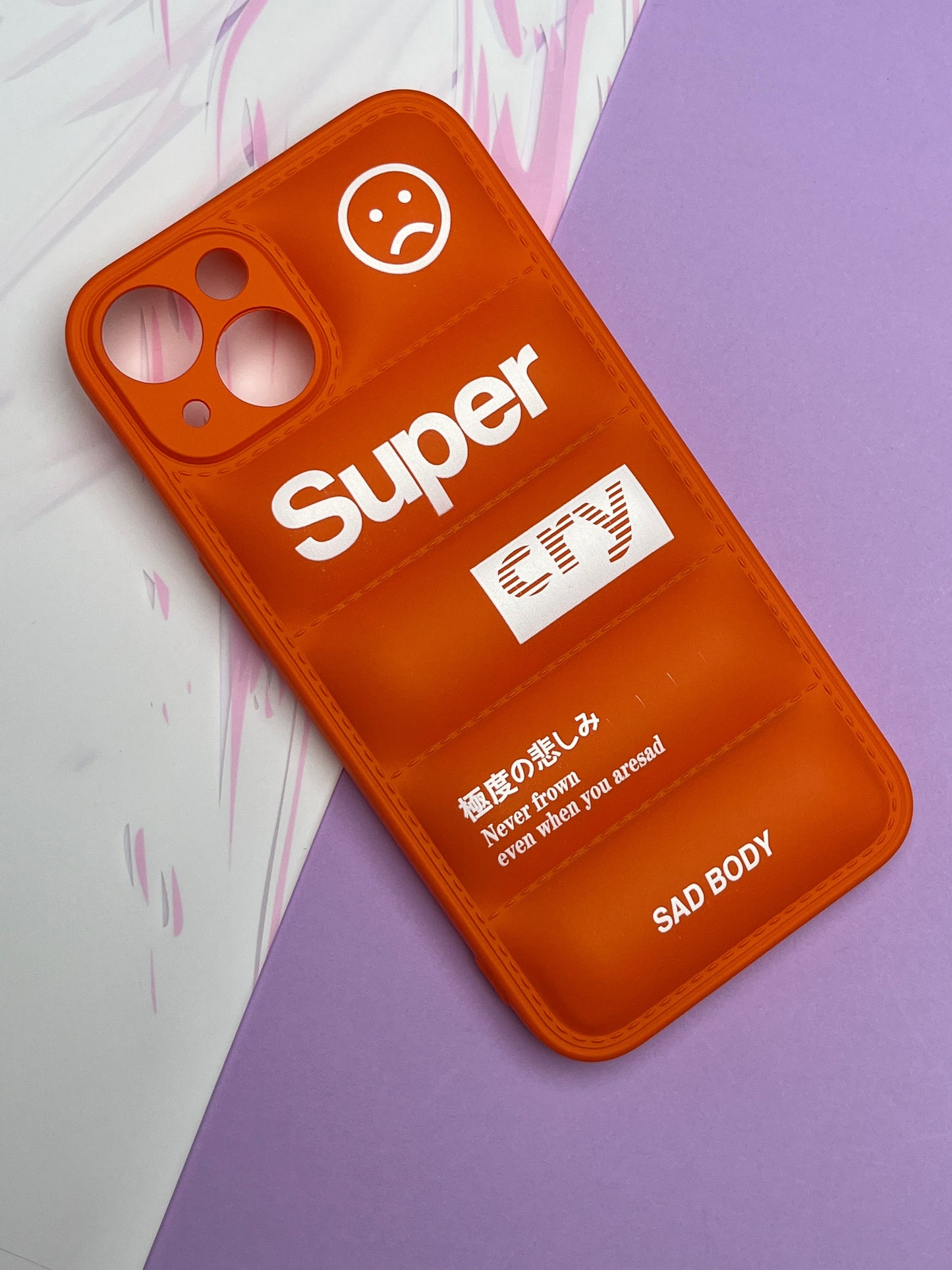 Orange Classy Puff Printed Case For iPhone