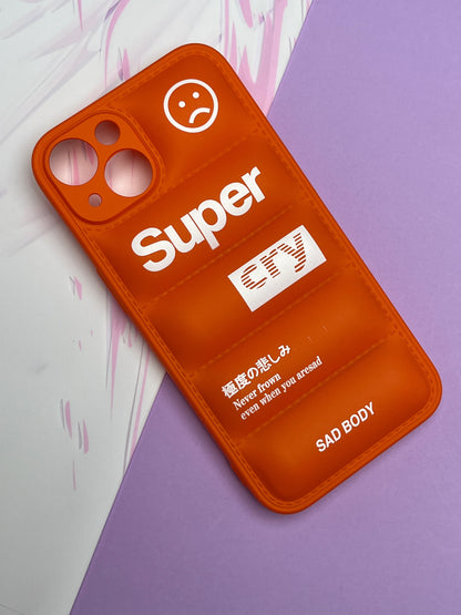 Orange Classy Puff Printed Case For iPhone