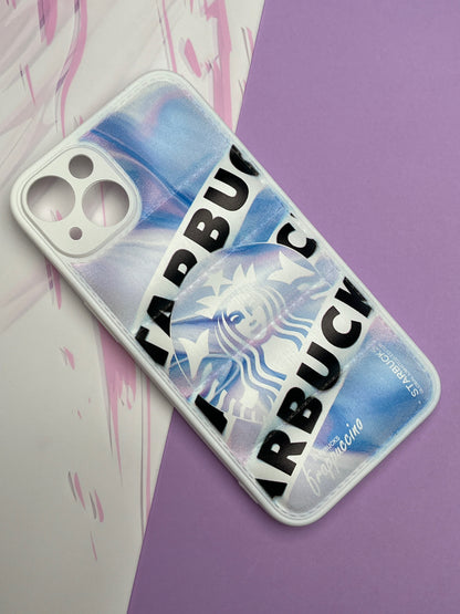 Blue Starbucks Classy Puff Printed Case For iPhone