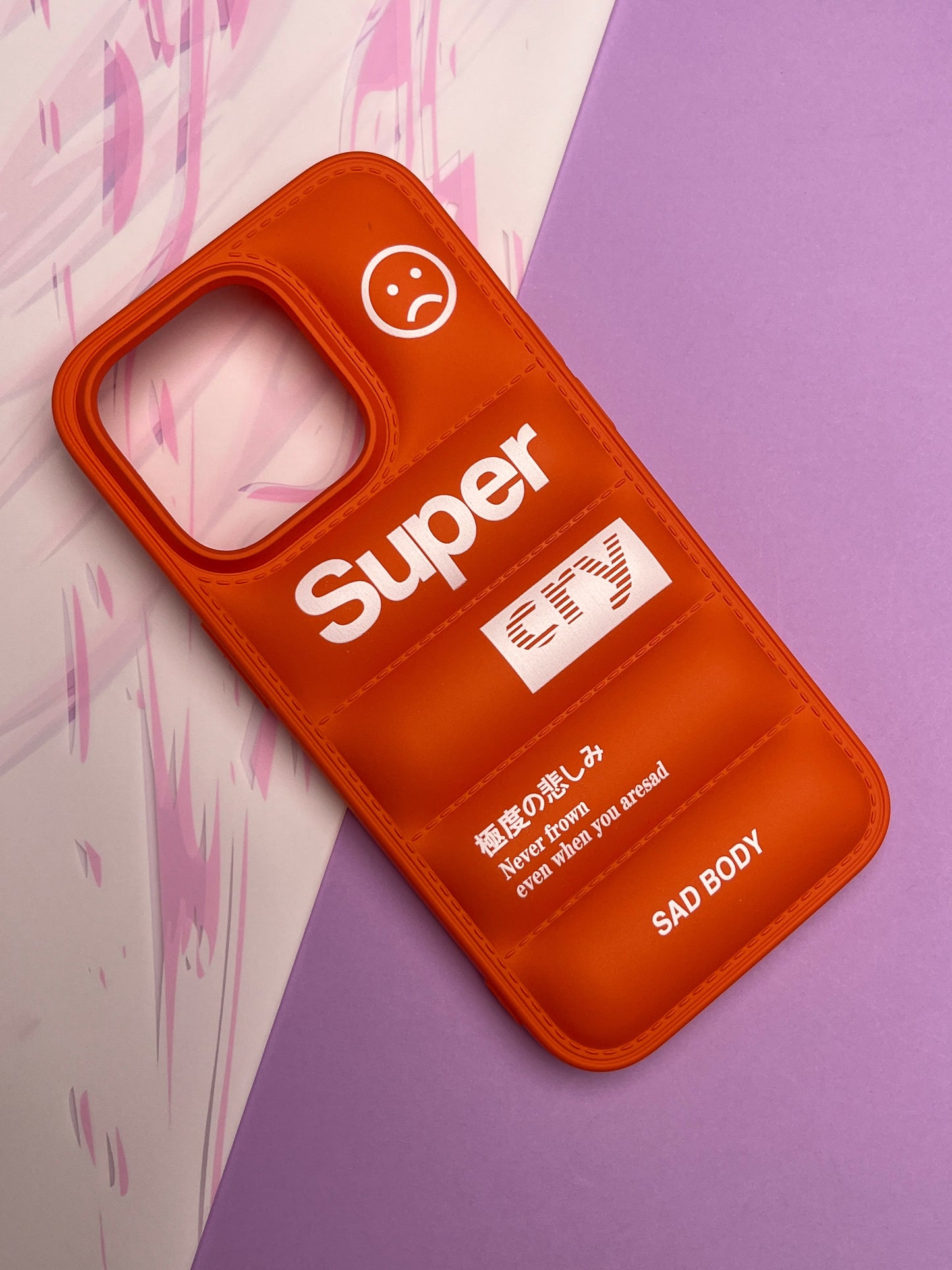 Orange Classy Puff Printed Case For iPhone