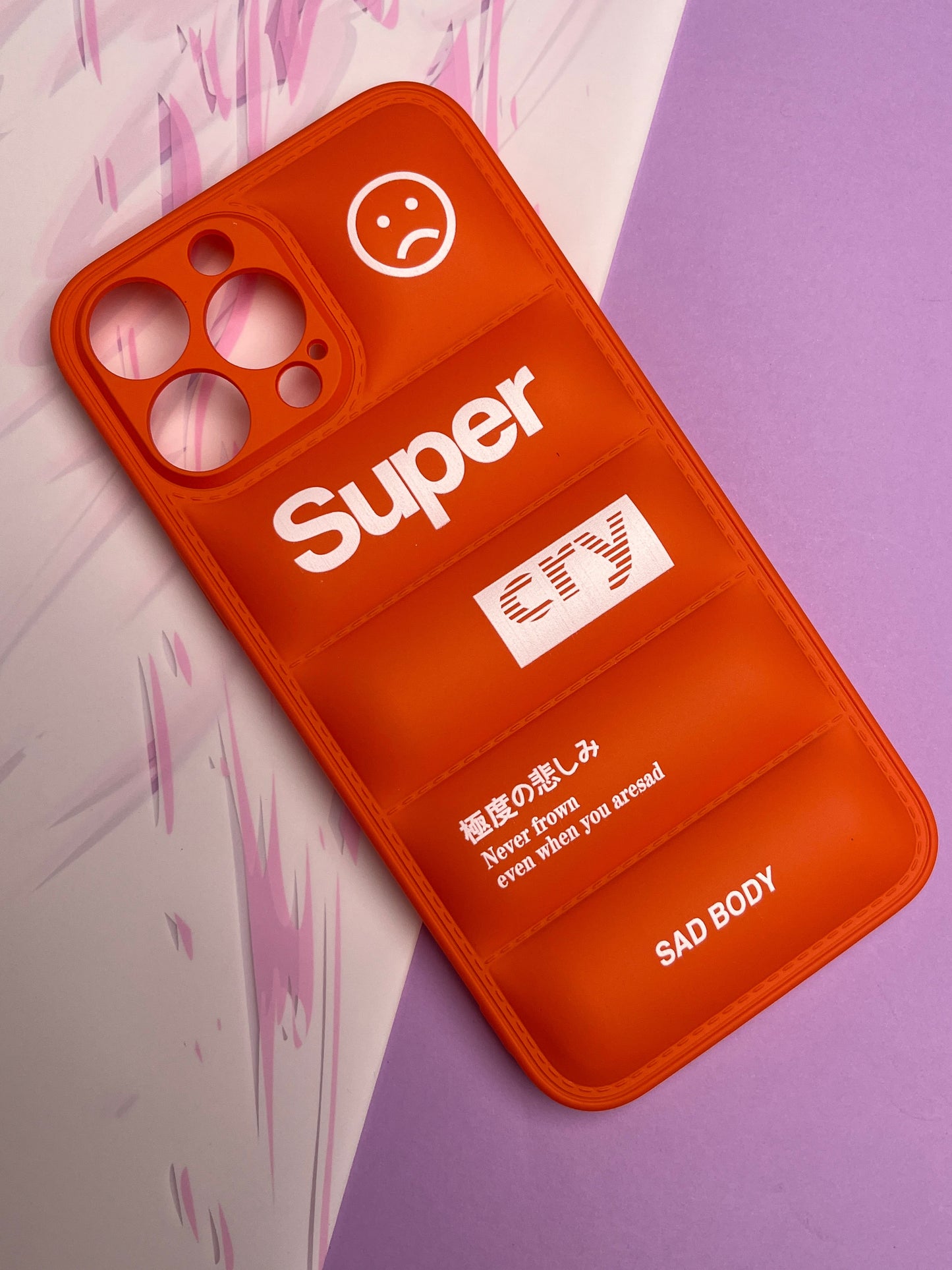 Orange Classy Puff Printed Case For iPhone