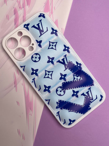 LV Blue Classy Puff Printed Case For iPhone