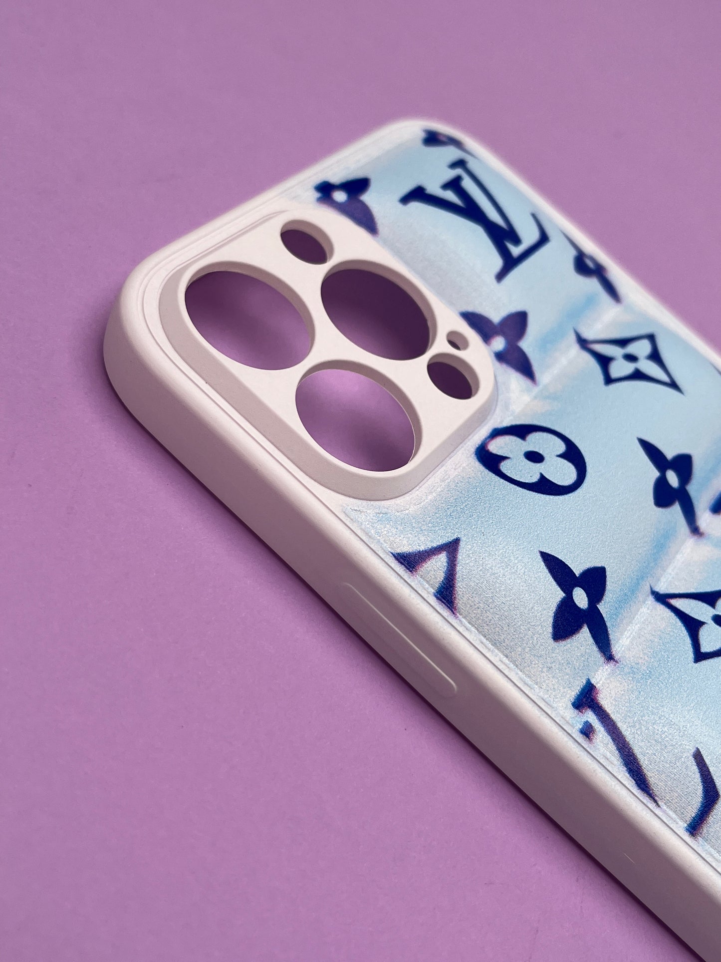 LV Blue Classy Puff Printed Case For iPhone