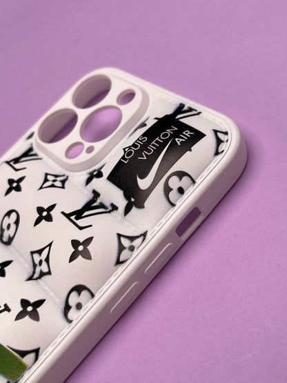 LV White Classy Puff Printed Case For iPhone