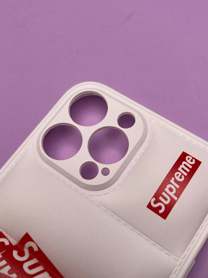 White Supreme Classy Puff Printed Case For iPhone