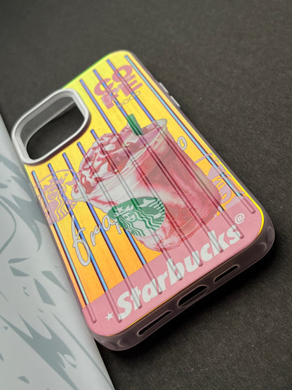 Gradient Starbucks PINK FRAPPUCCINO Slim Bumper Case For iPhone