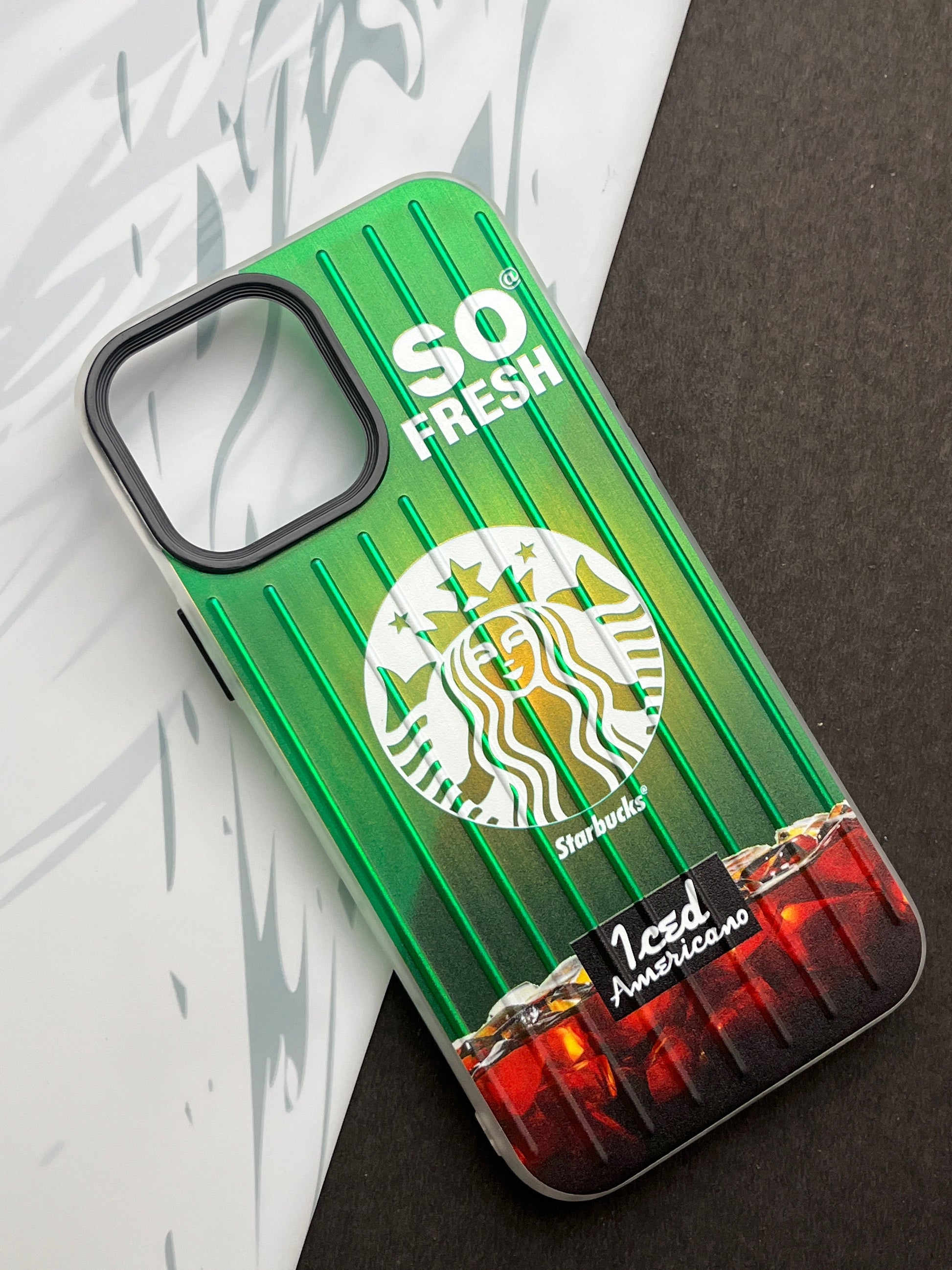 Gradient Starbucks ICED AMERICANO Slim Bumper Case For iPhone