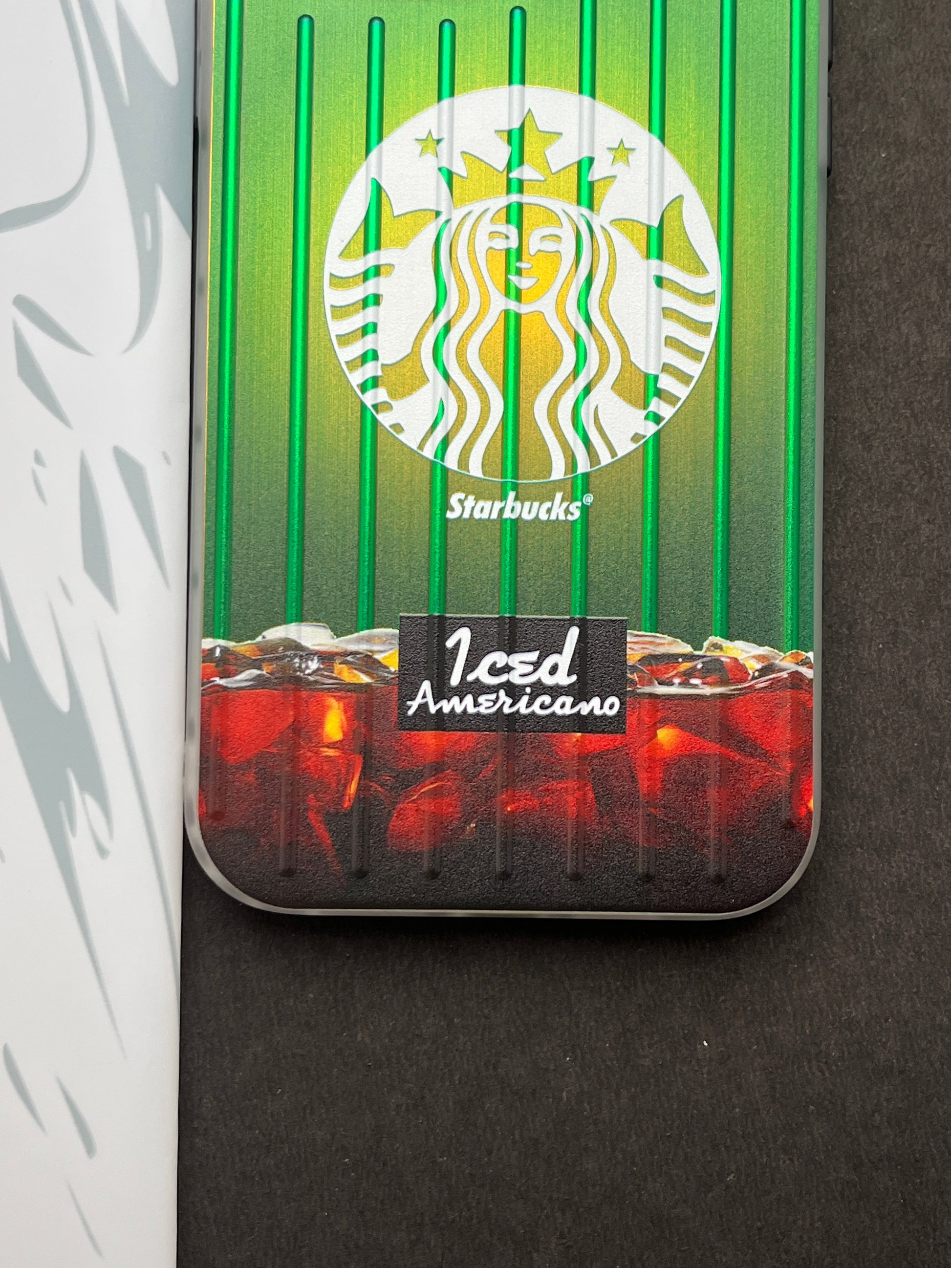 Gradient Starbucks ICED AMERICANO Slim Bumper Case For iPhone