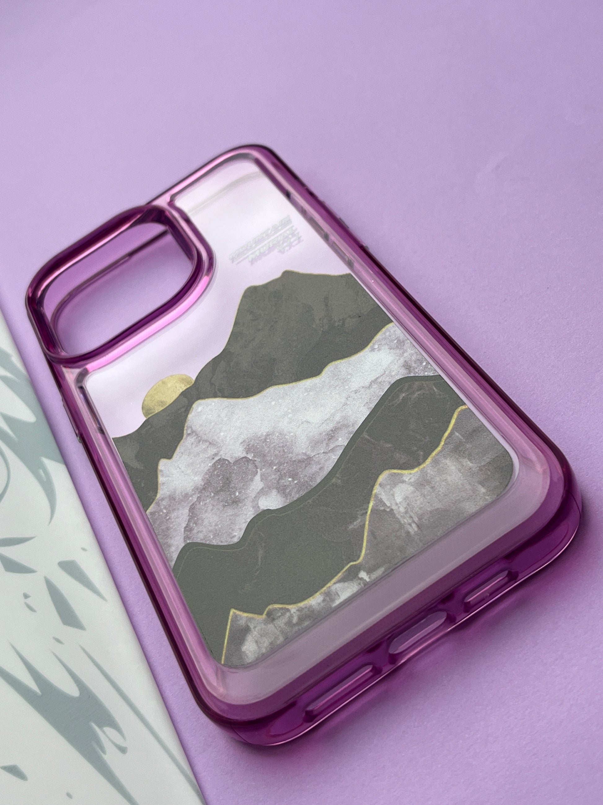 Purple Mountain Mural Bumper Case For iPhone