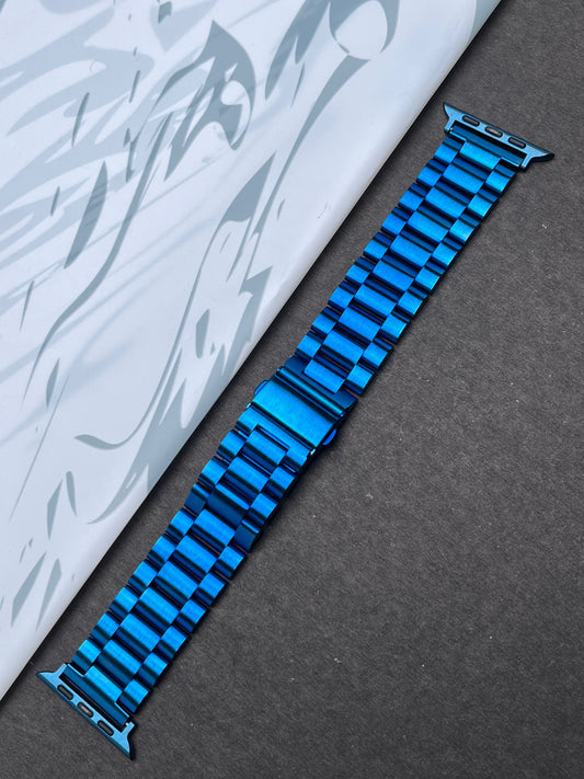 Blue Stainless Steel Metal Strap for Apple Watch