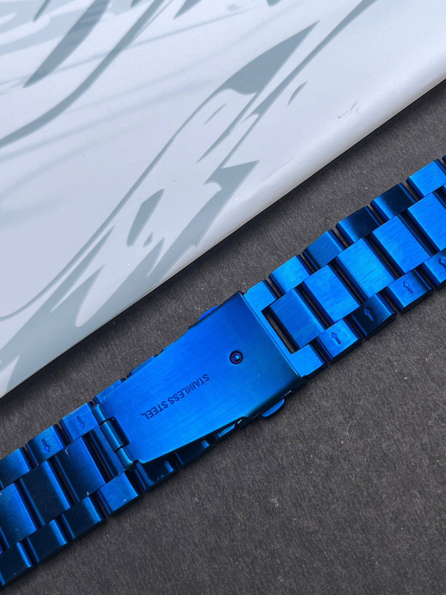 Blue Stainless Steel Metal Strap for Apple Watch