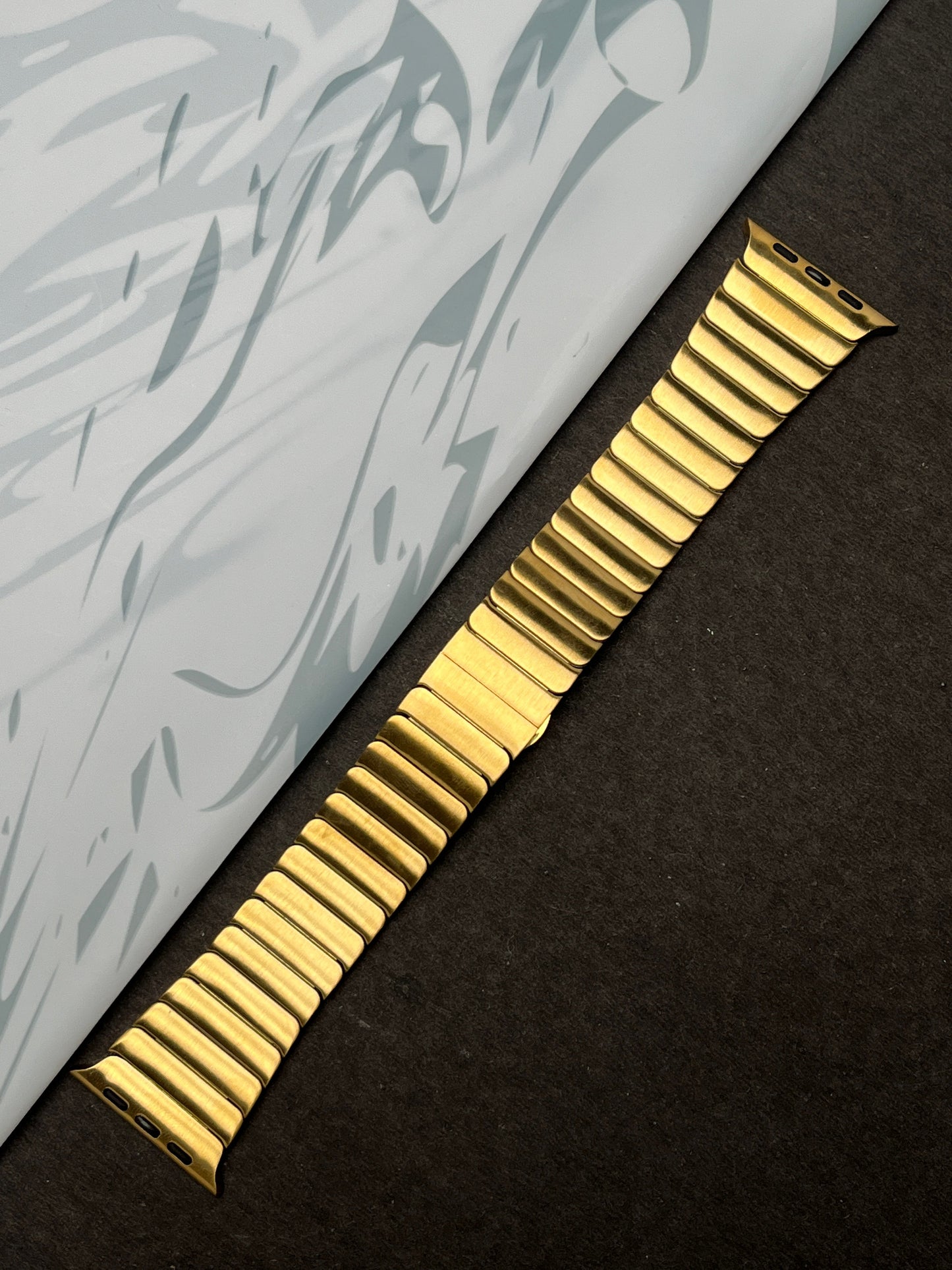 Link Strap Gold Metal Bracelet with Detachable link for Apple Watch