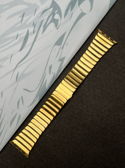 Link Strap Gold Metal Bracelet with Detachable link for Apple Watch