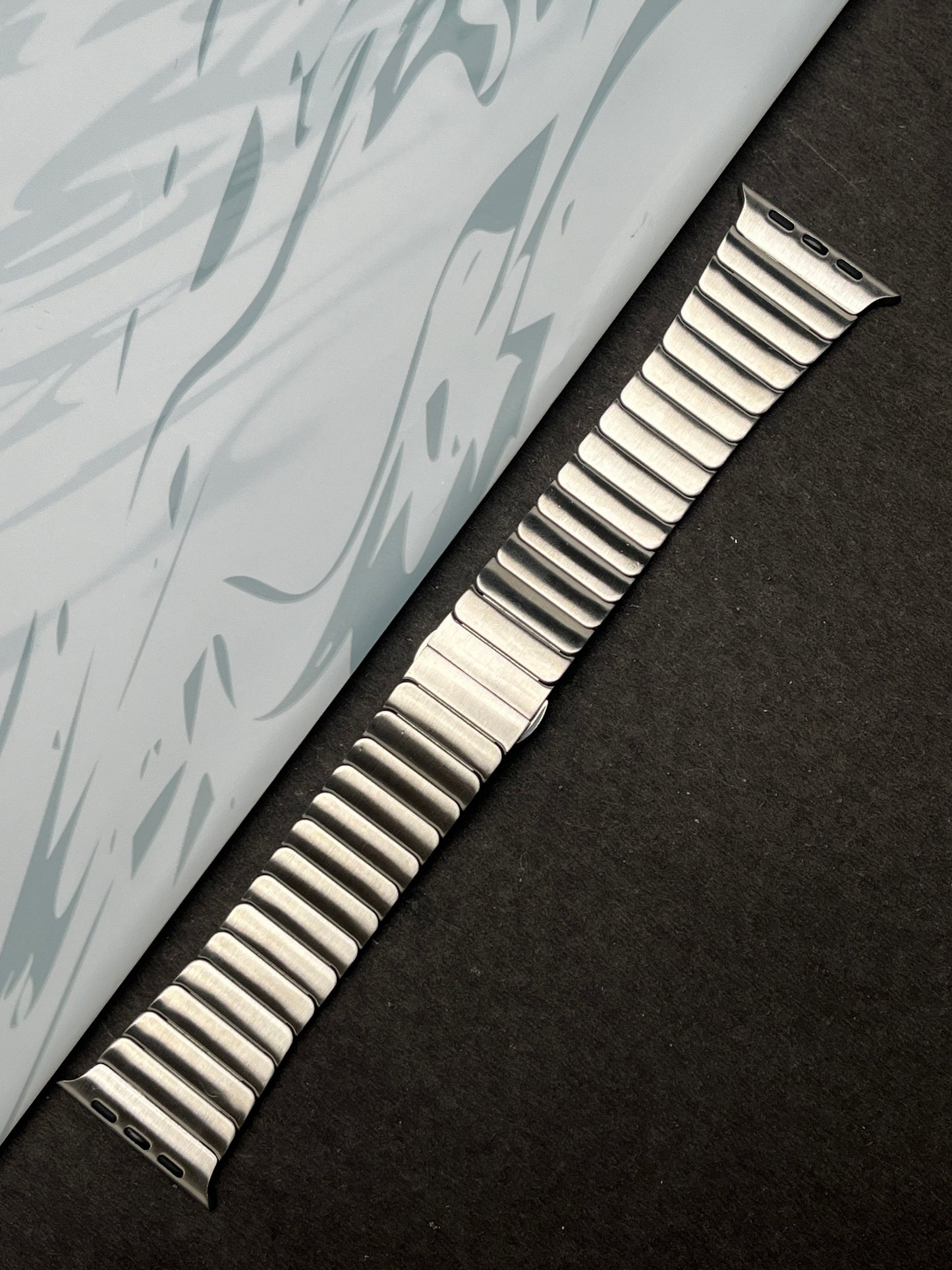 Link Strap Silver Metal Bracelet with Detachable link for Apple Watch