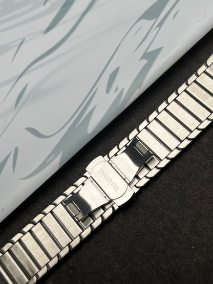 Link Strap Silver Metal Bracelet with Detachable link for Apple Watch