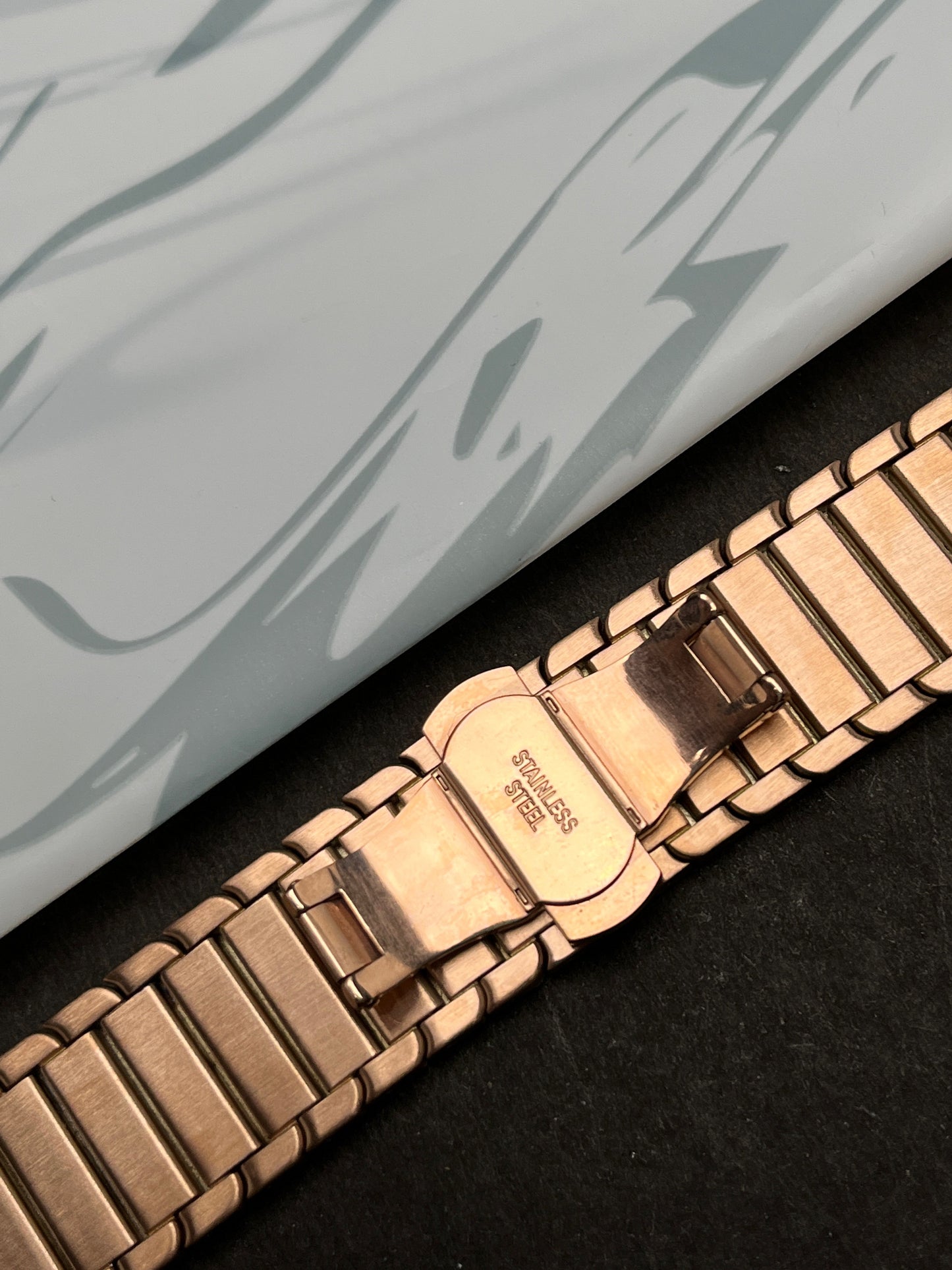 Link Strap Rose Gold Metal Bracelet with Detachable link for Apple Watch