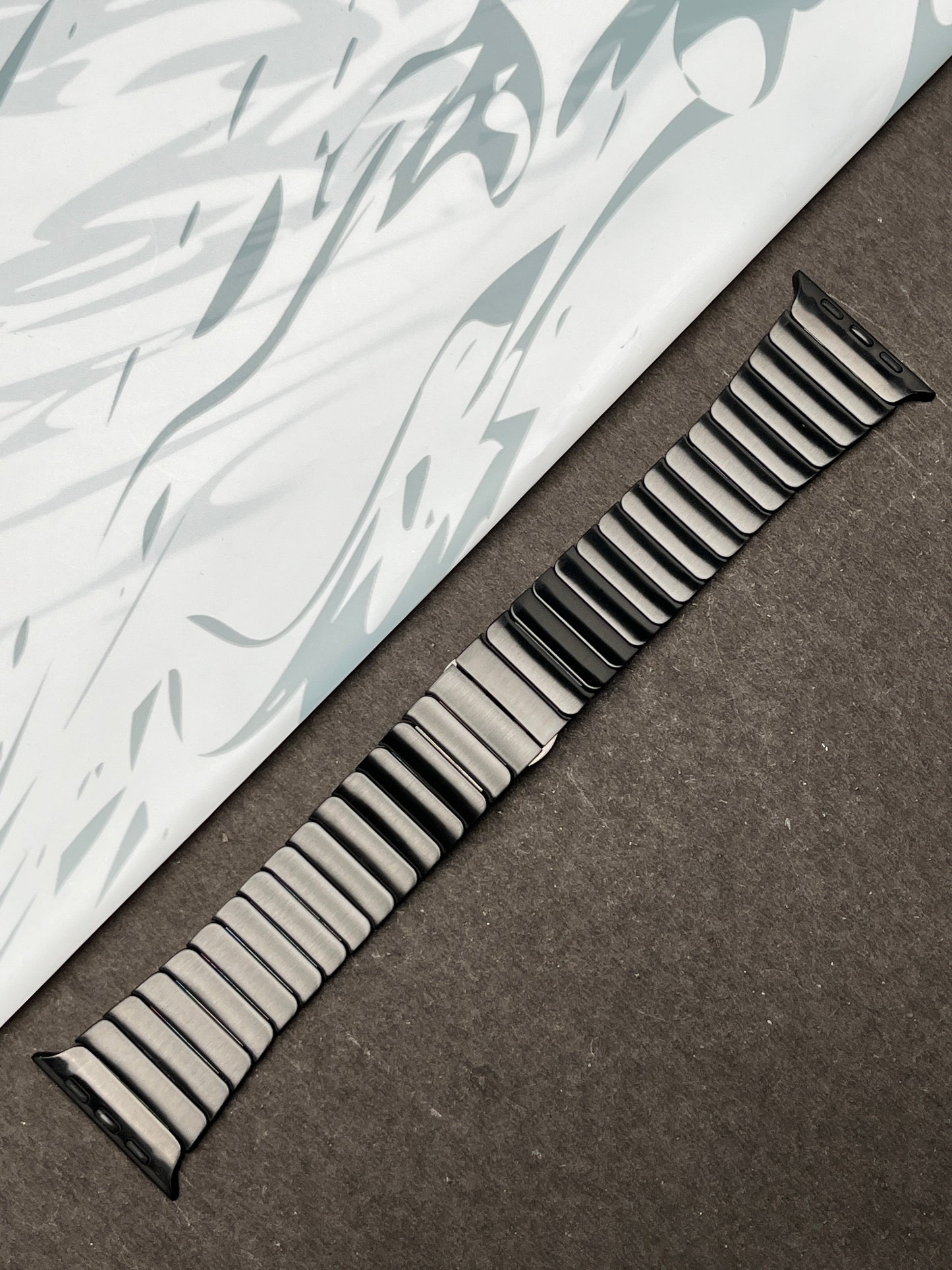 Link Strap Black Metal Bracelet with Detachable link for Apple Watch