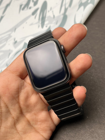 Link Strap Black Metal Bracelet with Detachable link for Apple Watch