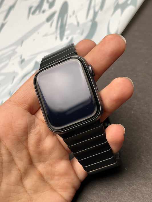 Link Strap Black Metal Bracelet with Detachable link for Apple Watch