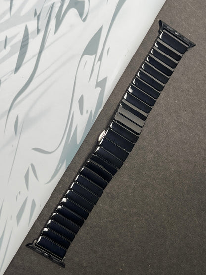 Premium Black Ceramic Strap with Stainless Steel Butterfly Buckle for Apple Watch