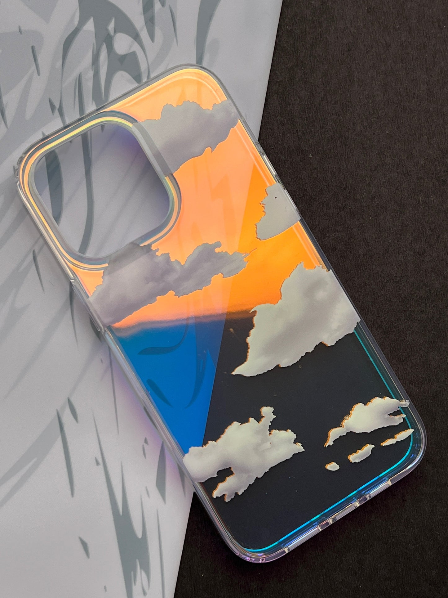 Laser Cloud Pattern Bling Shiny Color Changing Design Case For iPhone