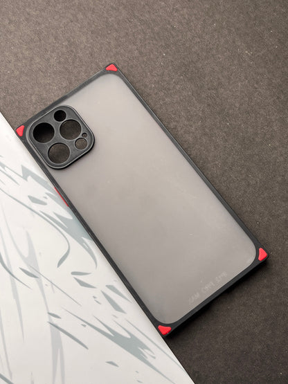 Smoke Matte With Square Corner Bumper Case For iPhone 12 Pro Max