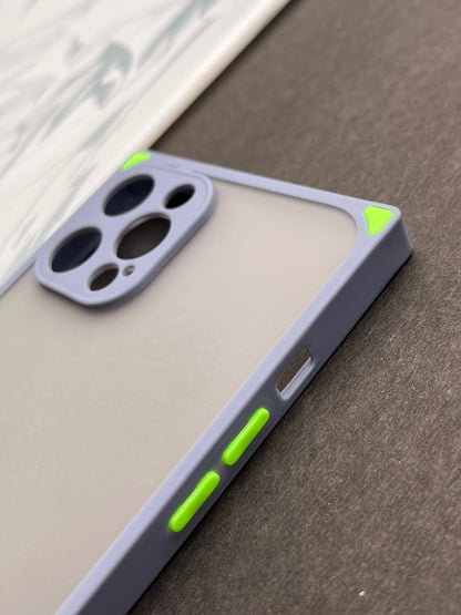 Smoke Matte With Square Corner Bumper Case For iPhone 12 Pro