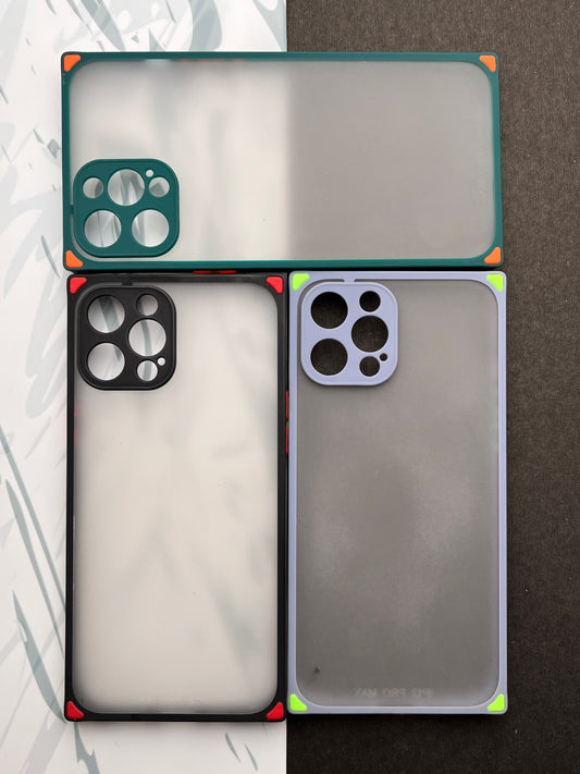 Smoke Matte With Square Corner Bumper Case For iPhone 12 Pro