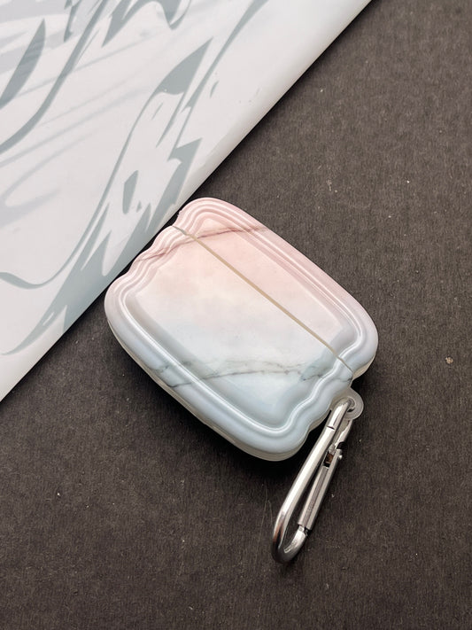 Dual Tone Glossy Marble Finish Case For Apple AirPods