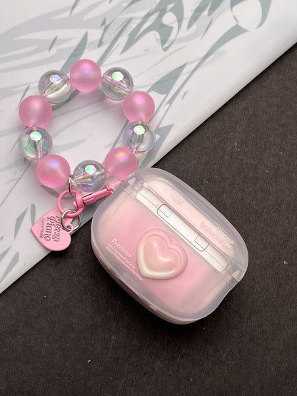 Heart Bumper With Pearl Charm Case For Apple AirPods
