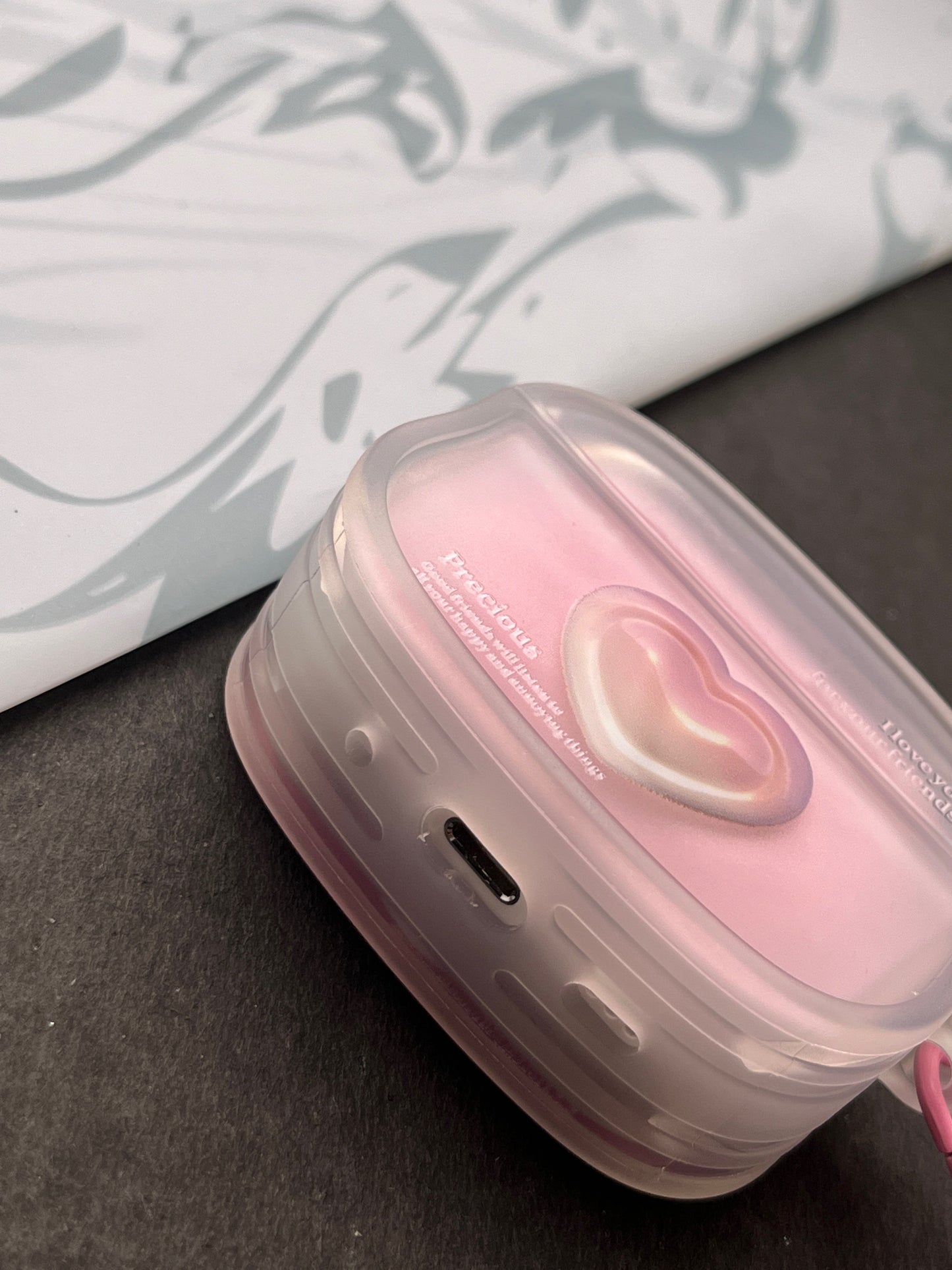 Heart Bumper With Pearl Charm Case For Apple AirPods