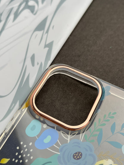 QY Premium Ladies Blue Flower Case for iPhone