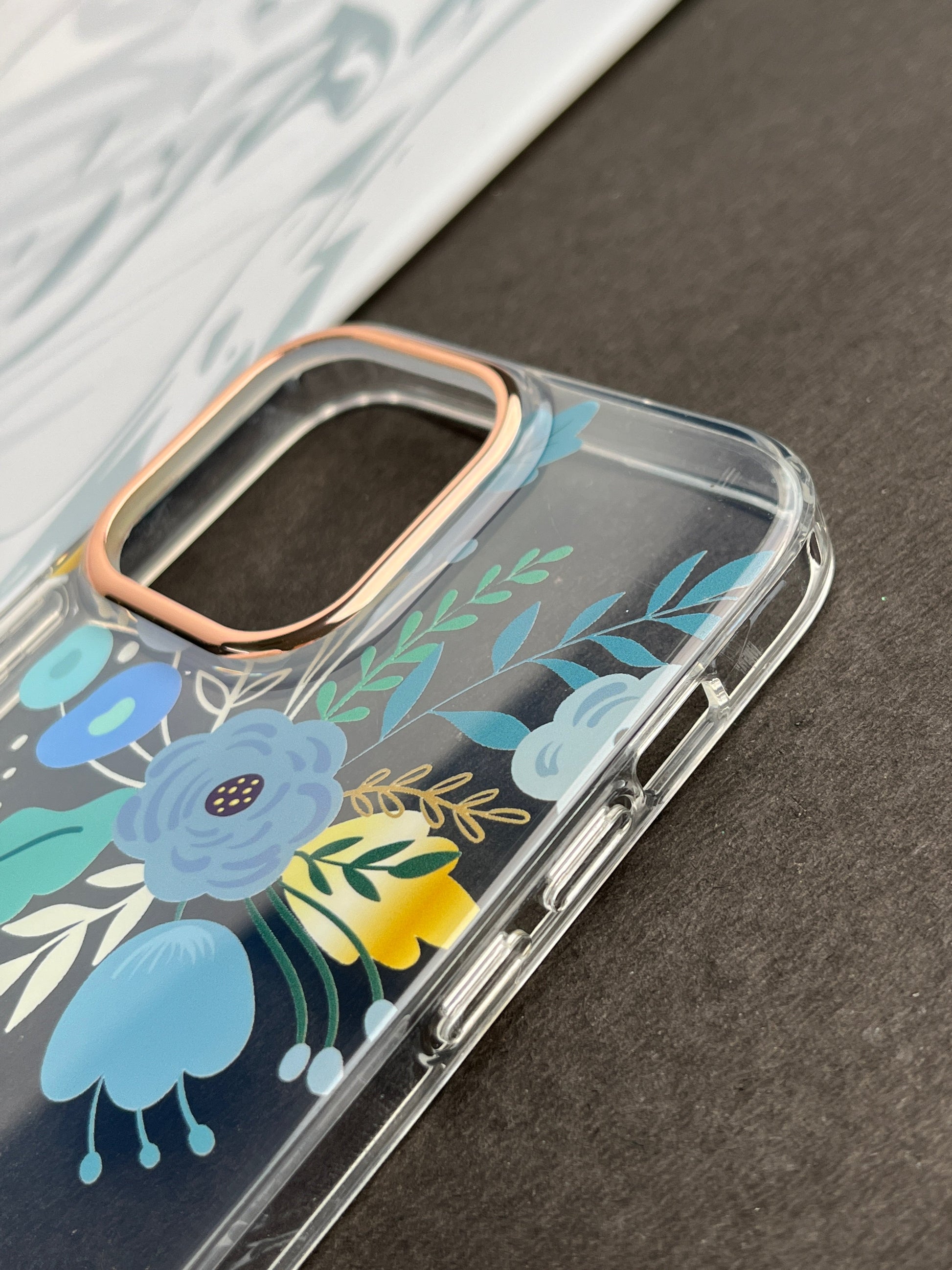 QY Premium Ladies Blue Flower Case for iPhone