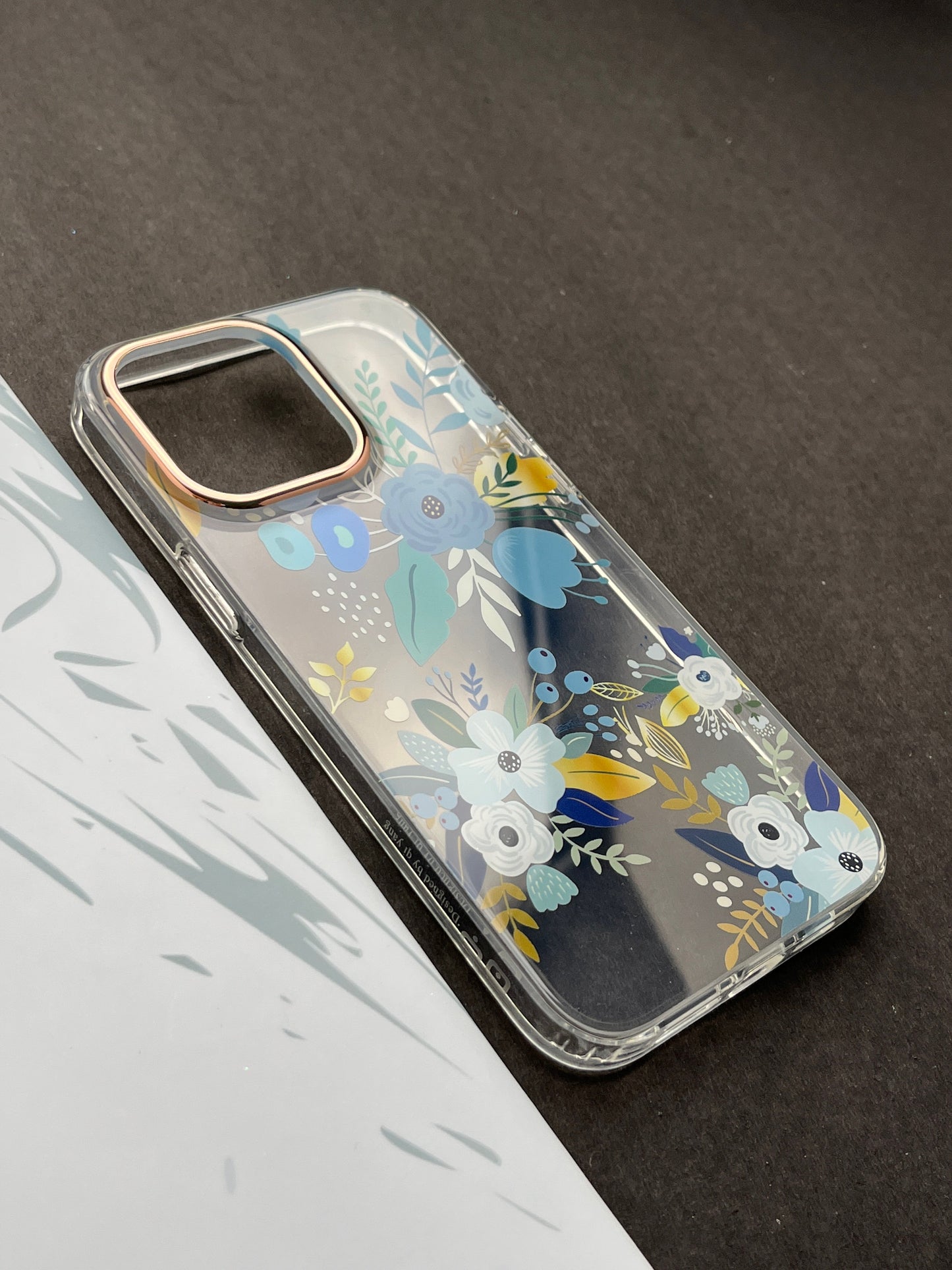 QY Premium Ladies Blue Flower Case for iPhone