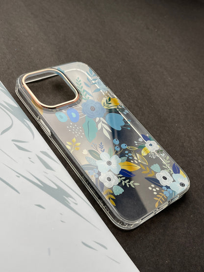 QY Premium Ladies Blue Flower Case for iPhone